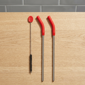 <b>Bar</b> <b>Tools</b> Set 3Pcs Metal Cocktail Cleaning Brush With Red Handle Reusable <b>Bar</b> Accessories Simple Style - Product Image 3