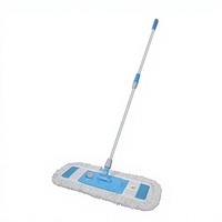 Balai à poussière plat en coton en gros avec manche télescopique, tampons de remplacement lavables, nettoyage de sols secs et humides pour hôtels et usage domestique