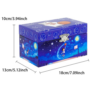 Caja Musical Personalizada Yiyu con Temática <span class=keywords><strong>de</strong></span> Baloncesto, Figura Giratoria y Diseño <span class=keywords><strong>de</strong></span> Cielo Estrellado, Caja <span class=keywords><strong>de</strong></span> Música con Almacenamiento, Regalo <span class=keywords><strong>de</strong></span> Cumpleaños para Niños - Product Image 2