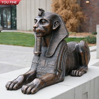 Statue de la mythologie égyptienne antique Grande sculpture célèbre en bronze du sphinx égyptien