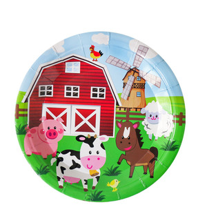 Decoraciones para Fiesta de Cumpleaños de <span class=keywords><strong>Granja</strong></span> Lechera, Artículos para Fiesta de Animales, Platos de Papel, Servilletas, Vasos, Manteles, Cajas de Dulces, Juego de Vajilla - Product Image 2