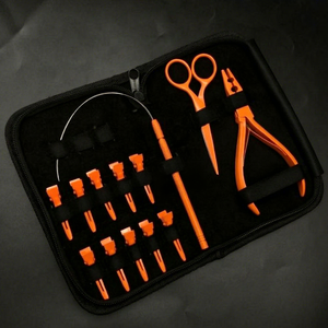 Kit d'outils pour extensions de cheveux en acier inoxydable : pinces, ciseaux, pinces à cheveux, aiguille à boucle, applicateur de perles, personnalisation OEM - Product Image 2