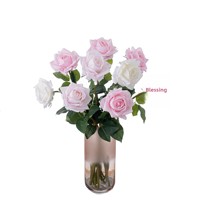 Promo! Bunga Mawar Artificial Sentuhan Asli Melembapkan Kulit, Mawar Lateks Putih untuk Dekorasi Pernikahan dan Centerpieces