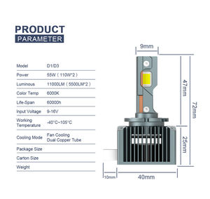 Aggiornamento 11000lm D2S D4S lampadina faro <span class=keywords><strong>LED</strong></span> Xenon lampada <span class=keywords><strong>D</strong></span> serie per auto D1S/D2S/D3S/D4S <span class=keywords><strong>Led</strong></span> - Product Image 5