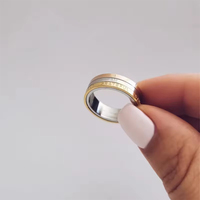 Bague rotative en acier inoxydable plaqué or 18 carats avec motif chrétien - 'JE SAI QUE JE SUIS AIMER' - Style tendance - Cadeau pour hommes et femmes