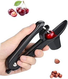 Descorazonador de cerezas portátil de acero inoxidable con diseño de bloqueo, removedor de huesos de plástico PP para hacer mermeladas, herramientas para frutas y verduras - Product Image 1