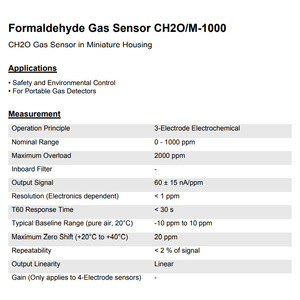 Membrapor Ch2o/M-1000 Formaldehyde Gas Sensor 0-1000 Ppm Miniature Housing For Portable Detectors - Product Image 1