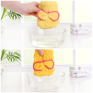 Gorro de secado rápido de forro polar coral grueso para mujer, diadema absorbente, nuevo gorro de ducha con lazo al por mayor - Product Image 2