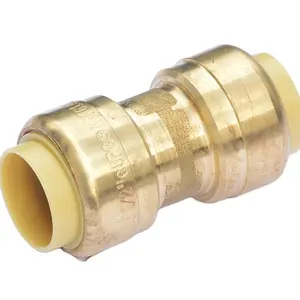 Free sample Supply Lead Free 1/2 inch Push-Fit Coupling, Push to Connect Brass Pipe Fitting Plumbing Supply