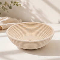 Banneton en canne naturelle avec logo personnalisé, design rond et ovale pour les acheteurs en gros et les marques à marque privée