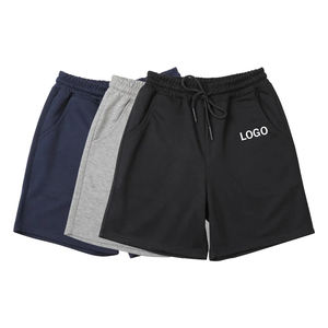 Wholesale Men's Blank Quick Dry 100% Polyester Draw <b>String</b> Casual Athletic Workout Jogger Shorts - Product Image 1