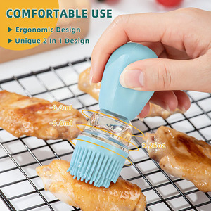 Dispensador de aceite de oliva para hornear barbacoa, con gotero de silicona, dosificador de aceite medido 2 en 1 para asar, hornear y freír - Product Image 3