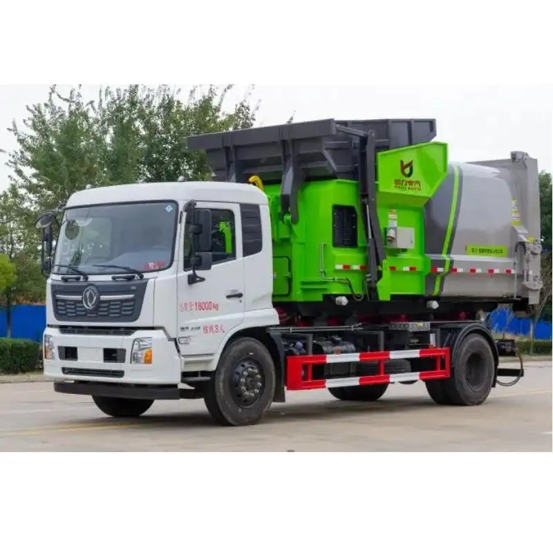 Tianjin Cummins Mesin 18T 4X2 mobil dapat dilepas truk sampah pengadaan berbagai kustomisasi truk sampah