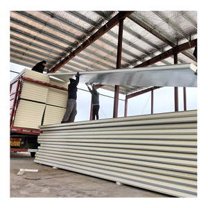 Nhà isowall cách điện hệ thống bảng điều khiển bên ngoài tường tấm PU Sandwich Panel - Product Image 5