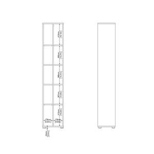 خزانة كتب عصرية ضيقة طويلة 10 أرفف مفتوحة للتخزين مكتب منزلي رف كتب باللون الرمادي غير اللامع/جاكسون هيكوري متين - Product Image 5