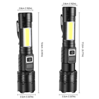 30W led rouge cob 18650 zoomable 1000lumen 800m pince à stylo aimant power bank type-c Light & Strong Light Flashlight