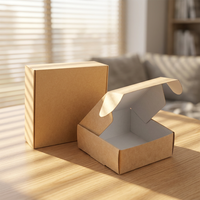 Boîtes d'expédition auto-érectables en carton kraft recyclé avec logo personnalisé, impression quadricolore pour la promotion des entreprises