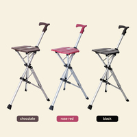 Canne de marche pliable portable avec siège, chaise-canne légère en aluminium, canne de camping extérieure pour personnes âgées, idéale pour les voyages et la randonnée