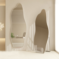 Miroir corporel LED Arch Top avec éclairage halo, interrupteur à capteur, lumière chaude, à poser ou à suspendre, pleine taille, service OEM