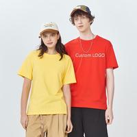 T-shirts unisexes en coton lourd écologique à coupe classique, imprimés à l'écran avec logo personnalisé, pour hommes