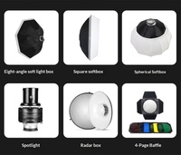 Éclairage stroboscopique photographique 300W 2700-6500K Bi-couleur Flash de studio professionnel Lumière continue avec kits de boîte à lumière à ouverture profonde