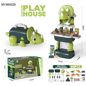 Boîte de rangement interactive pour dinosaures d'intérieur, vente chaude 2026, jouets d'imitation pour enfants, jeux de rôle préscolaires, cuisine en plastique, <span class=keywords><strong>maison</strong></span> de jeu, dinosaure - Product Image 2
