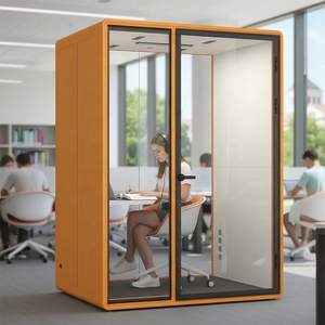Nieuwe Aankomst Beweegbare Draagbare Privé Geluiddichte Werkcabine Akoestische Kantoorpods Kleine Geluiddichte Telefooncel - Product Image 3