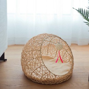 Cama Redonda Tejida de Bambú para Perro, Casa Transpirable para Mascotas de Tamaño Pequeño - Product Image 2