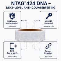 Étiquette NFC NTAG 424 DNA anti-contrefaçon, étiquette d'authentification sécurisée, autocollant NFC pour la protection de la marque, la traçabilité des produits
