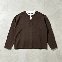 Polo à manches longues double couche de qualité supérieure, entièrement personnalisé, style Old Money, pour marque, vente en gros directe usine