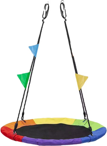 Saucer Tree Swing Grande balançoire en corde avec plateforme de balançoire nid d'enfant et mousqueton bonus pour l'extérieur - Product Image 4