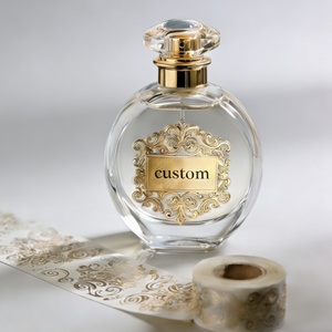 Custom Logo Perfume Bottle <b>Label</b> Waterproof Logo Cosmetics Aluminum Metal <b>Label</b> Gold Foil Perfume Stickers <b>Packaging</b> <b>Labels</b> - Product Image 3