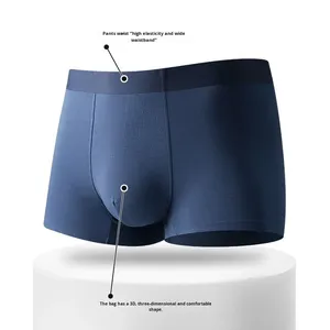Boxer da <span class=keywords><strong>uomo</strong></span> senza cuciture senza cuciture e senza cuciture, biancheria intima tinta unita Anti-sfregamento del cavallo caldo a quattro angoli Anti-sfregamento - Product Image 4