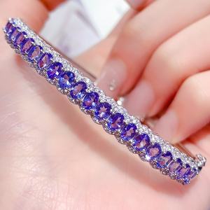 Bracciale di Alta Qualità in Pietra <span class=keywords><strong>Tanzanite</strong></span> Blu per Donne, Gioiello per Feste, Fidanzamento, Matrimonio e Occasioni Speciali - Product Image 5