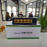 Extensor POE Gigabit de 5 Puertos, Repetidor Router de 10/100Mbps con Distancia de Transmisión de 100m, Garantía de 2 Años, Switches de Red 104JL