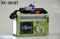 Radio rechargeable GOLON RX-381BT avec haut-parleur Bluetooth, lecteur MP3 USB SD TF, solaire et lumière