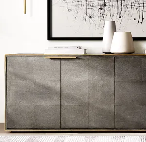 Sassanid-aparador de 4 puertas para sala de estar, diseño francés Art Deco, conjunto de lujo americano, Panel Shagreen - Product Image 5