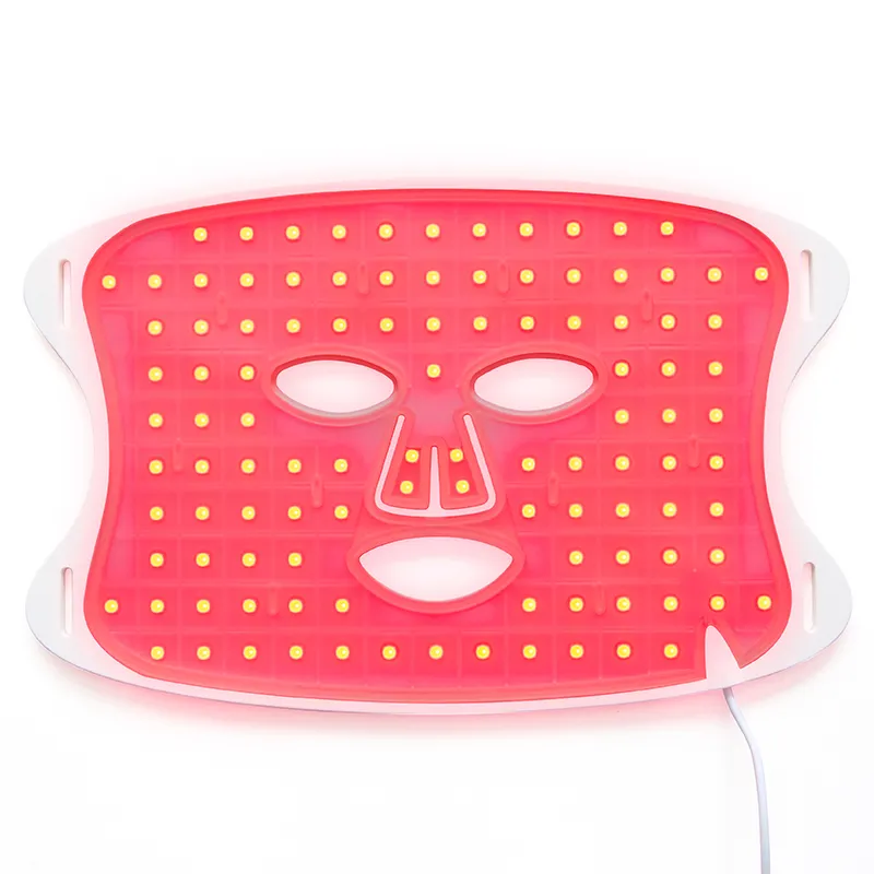 Masker terapi lampu merah LED 4 warna, untuk wajah Rumah SPA silikon dapat ditekuk lampu LED terapi masker wajah generasi ulang kulit