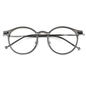 Montures de lunettes rondes en métal de marque 8075, taille moyenne, unisexe, pour myopie, adaptées aux visages ovales, pont nasal standard - Product Image 1