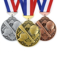 Lot de médailles de baseball 3D personnalisées en gros, or/argent/bronze, en alliage de zinc, style moderne et antique, pour récompenses de softball