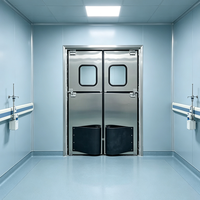 Nouvelle conception de porte modulaire GMP pour salle blanche, double porte sans métal, manuelle, avec isolation thermique finie