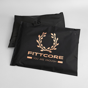 Luxury Custom Rose Gold Logo Print Black <b>Zip</b> Lock <b>Bag</b> Waterproof Beach Outfit Swim Trunks Packaging Zipper <b>Bags</b> for Travel - Product Image 1