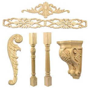 Abbellimenti da <span class=keywords><strong>parete</strong></span> <span class=keywords><strong>per</strong></span> la casa <span class=keywords><strong>Applique</strong></span> intagliata in legno non verniciato - Product Image 1