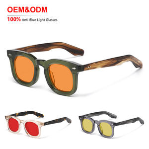 Lunettes de soleil anti-lumière bleue à monture complète œil de chat avec verres orange et rouge Protection UV Unisexe Lunettes pour adultes pour cadeau - Product Image 2