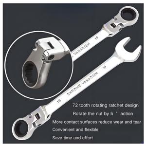 Herramienta de Llave de trinquete de cabeza ajustable métrica universal de doble uso rápida y ahorro de mano de obra con soporte personalizado OEM - Product Image 2