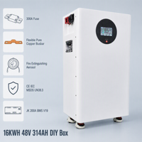 Batería Lifepo4 de 10kwh, 15kwh, 16kwh, 30kwh, Caja de Almacenamiento de Energía, 48V, 51.2v, 280Ah, 314Ah, 330Ah, Paquete de Baterías JK BMS