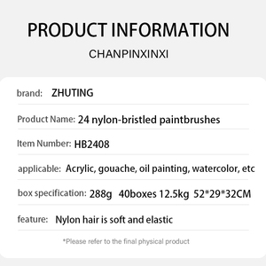 Ensemble de pinceaux de <span class=keywords><strong>peinture</strong></span> pour artistes, 24 pièces, poils en Nylon, outils de <span class=keywords><strong>peinture</strong></span> à poignée en bois avec pochette en toile pour la création d'aquarelle, d'huile et d'acrylique - Product Image 3
