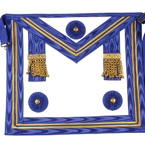 Tablier Regalia maçonnique fabriqué en usine Tablier de Regalia de francs-maçons fait à la main personnalisé avec ceinture à boucle - Product Image 1