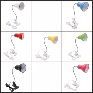 Hiện đại đầy màu sắc <span class=keywords><strong>LED</strong></span> bảng đèn ổ cắm E27 có thể điều chỉnh cổ ngỗng đèn bàn với kẹp cơ sở cho phòng ngủ uốn cong Clip đọc ánh sáng - Product Image 2