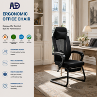 Chaise de bureau ergonomique en mousse maillée avec appui-tête réglable, soutien lombaire, accoudoirs 3D, dossier haut, pivotante et pliable pour le bureau à domicile